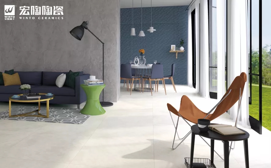 尊龙凯时人生就是搏北欧气概客厅瓷砖地砖花型效果图