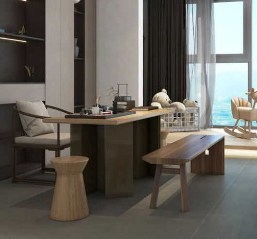 尊龙凯时人生就是搏质感砖清洁素雅的灰色肌理办公室效果图