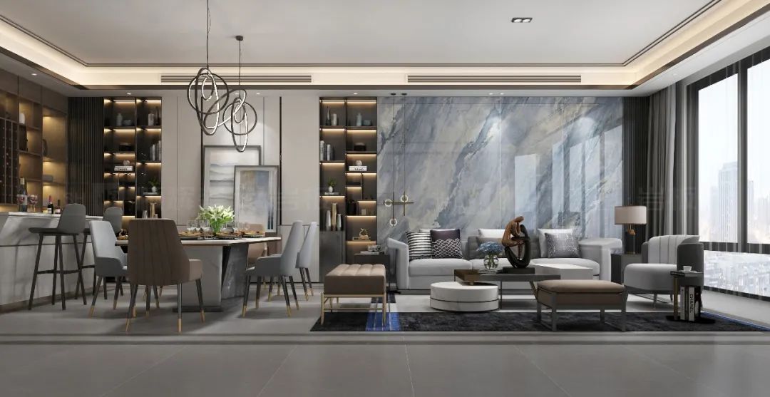 2023一线二线三线品牌瓷砖，尊龙凯时人生就是搏陶瓷餐客厅一体化设计