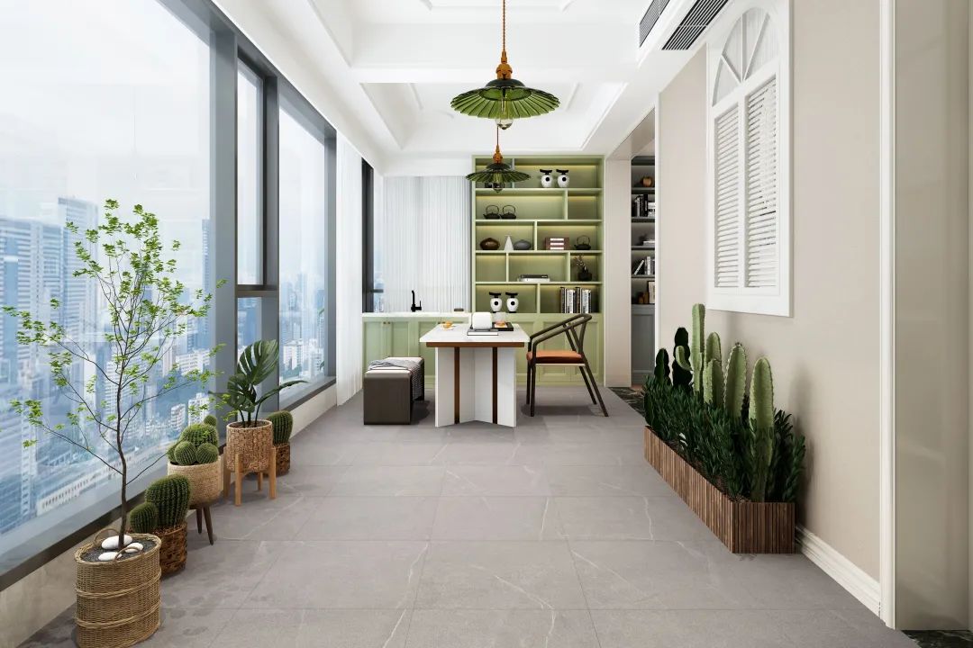 尊龙凯时人生就是搏地砖阳台改书房装修效果图