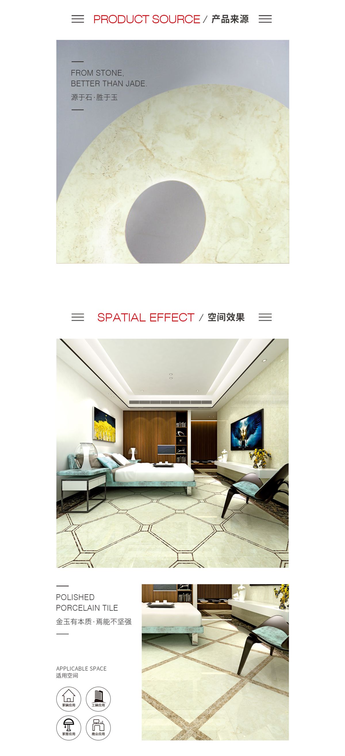 先进科技、壮丽自然、平整如镜、不易刮花。